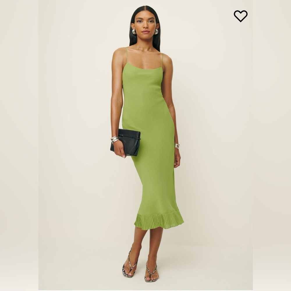 NEW Reformation Suki Midi Dress in Avocado Size 6